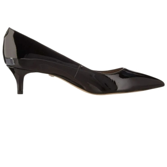 Sam Edelman Black Patent Leather Kitten Heel Pumps - Picture 2 of 6